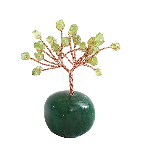 Natural Peridot Chips Tree of Life Decorations PW-WG94128-02-1