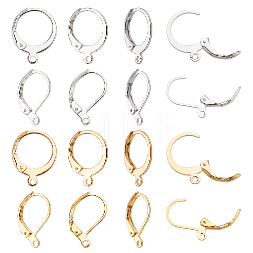  120Pcs 4 Style 304 Stainless Steel Leverback Earring Findings STAS-NB0001-17-1