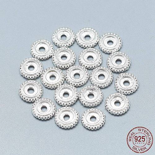 925 Sterling Silver Granulated Spacer Beads STER-T002-72S-1