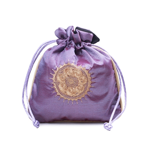 Chinese Style Rectangle Brocade Drawstring Bags PW-WG11350-10-1