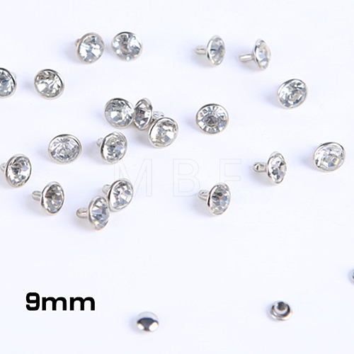 Brass Rhinestone Rivets KK-WH0035-13E-1