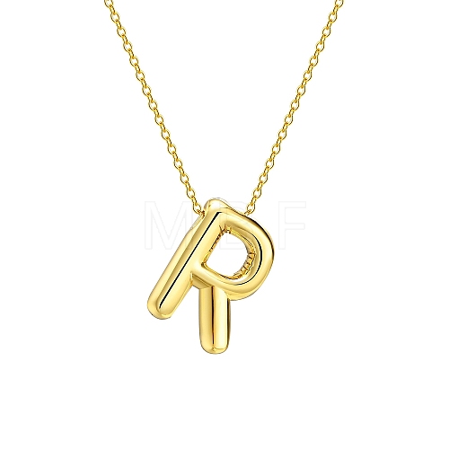 304 Stainless Steel Cable Chain with Letter Pendant Necklaces PW-WG0ABDC-17-1