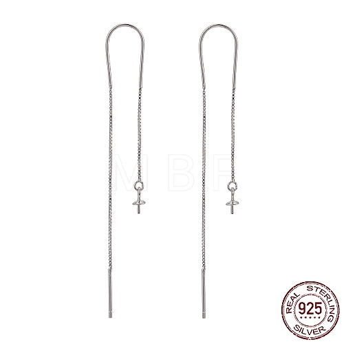 Rhodium Plated Sterling Silver Threader Earrings X-STER-N0001-027-1