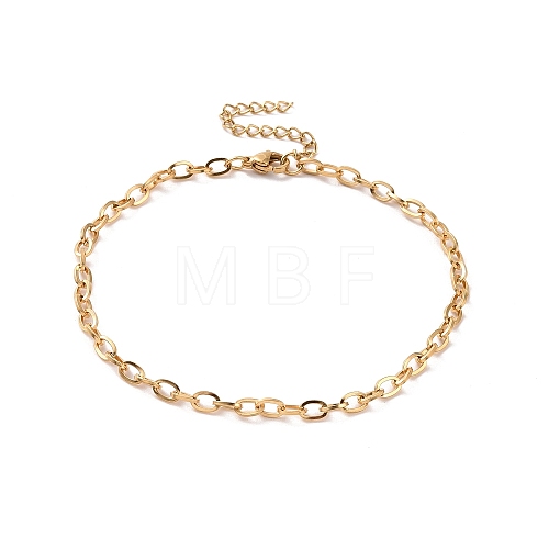 PVD Vacuum Plating 304 Stainless Steel Cable Chain Bracelet for Men Women BJEW-E031-05D-G-1