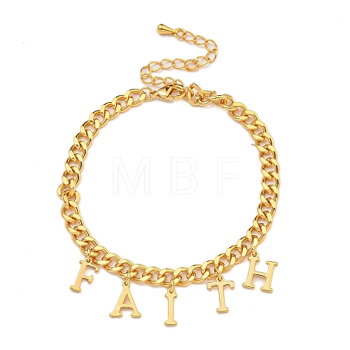 Brass Charm Bracelets for Women BJEW-U008-19G-05-1