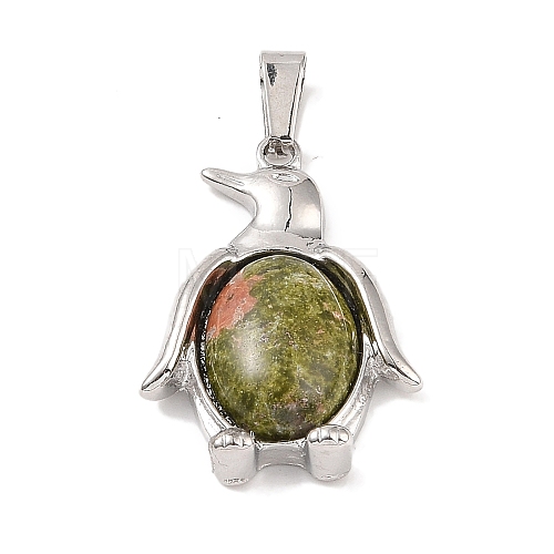 Natural Unakite Pendants G-A224-02P-08-1