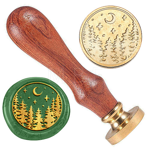 Forest Brass Sealing Wax Stamp Head AJEW-WH0208-902-1