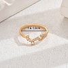 Shiny Brass LOVE Ring with Cubic Zirconia for Women Casual Holiday OT5986-3-1