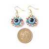 Plastic Evil Eye & Synthetic Hematite Braided Dangle Earrings EJEW-JE05104-3