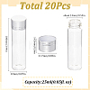 SUNNYCLUE 20Pcs Clear Glass Bottles Bead Containers CON-SC0001-15A-05-2