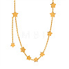 304 Stainless Steel Star Link Chain Necklaces for Women WGCD6F9-01-4