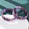 Natural Amethyst Faceted Beaded Stretch Bracelets for Women BJEW-K251-07F-2