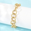Hammered 304 Stainless Steel Rolo Chain Bracelets for Women BJEW-A160-10G-1