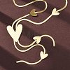 304 Stainless Steel Heart Y Necklaces NJEW-R026-30G-2