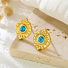304 Stainless Steel and Turquoise Stud Earrings WG88BC0-01-1