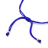 Glass Pearl & Seed Column with Heart Link Bracelet BJEW-MZ00028-02-5