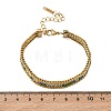 304 Stainless Steel & Glass Wheat Chain Double Layers Bracelets for Women BJEW-F540-08G-8