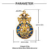 304 Stainless Steel Enamel Pendants STAS-OY010-01G-1-2