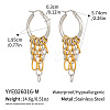 304 Stainless Steel Chain Tassel Hoop Earrings for Women HJ6544-2-2