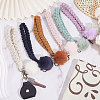 Globleland 6Pcs 6 Colors Handmade Braided Wrist Lanyard Pendant Decorations AJEW-GL0002-24-3