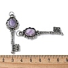 Key Brass Natural Lepidolite Big Pendants KK-D361-01AS-21-3