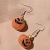 Halloween Pumpkin Plastic & Resin Dangle Earrings FS-WGC9740-01-4