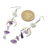 Natural Amethyst Chips Tassel Dangle Earrings EJEW-TA00260-03-2