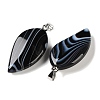 Dyed & Heated Natural Black Banded Agate Pendants GG-CBACB71-05P-03-2