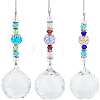 3Pcs 3 Colors Glass Teardrop Pendant Decorations FIND-SP0002-52-1
