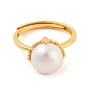 Round Natural Pearl Finger Rings STER-Z009-05G-2