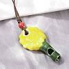 Adjustable Sunflower Porcelain Whistle Pendant Waxed Cord Necklaces for Women LS-FB-CBA68CE-01B-3