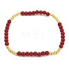 Rack Plating Brass with Crystal Round Beaded Bracelets for Women BJEW-B106-20G-03-1