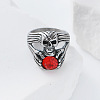 Halloween 304 Stainless Steel Rhinestone Finger Rings GJ8747-2-2