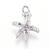 Brass Micro Pave Cubic Zirconia Charms ZIRC-I032-54P-1