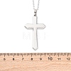 Cross 304 Stainless Steel Pendant Necklaces NJEW-H059-09P-5