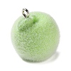 Fruit Theme Flocking Opaque Resin Pendants RESI-D017-04B-P-2