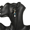 Ocean Brass Leverback Earrings EJEW-JE07463-2