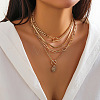 Gothic Alloy with Iron Pendant Multi Layered Chain Necklaces for Women FS-WG9D473-04-1