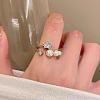 Alloy Micro Pave Cubic Zirconia Cuff Open Rings for Women WGA9B8A-01-4