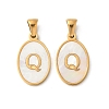 Natural Shell Oval with Initial Pendants STAS-I351-23G-Q-1