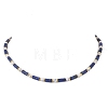 Round Synthetic Howlite & Natural Lapis Lazuli Heishi Beaded Necklaces for Women NJEW-JN06000-02-3