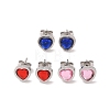 3 Pairs 3 Colors 304 Stainless Steel Heart Stud Earrings for Women EJEW-K279-07P-02-2