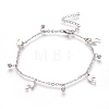 304 Stainless Steel Charm Anklets AJEW-O028-03P-1
