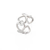 304 Stainless Steel Open Heart Wrap Cuff Ring for Women RJEW-S405-170P-3