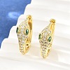 Brass Micro Pave Cubic Zirconia Hoop Earrings KK-CBAD104-04G-G-1