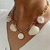 Summer 316L Surgical Stainless Steel & Natual Shell Pendant Necklaces for Women FS-WG2E862-01-1