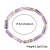Natural Amethyst Column Beaded Stretch Bracelets with Brass Beads LS-WH3970-5