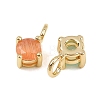 Brass Cat Eye Pendants KK-C251-09A-G-2