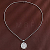 Religion Brass Emboss Saint Oval Medal Pendant Necklaces for Men Women WGEF5D0-02-2