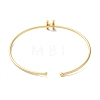 Rack Plating Brass Micro Pave Clear Cubic Zirconia Letter Open Cuff Bangles BJEW-A018-01G-H-3